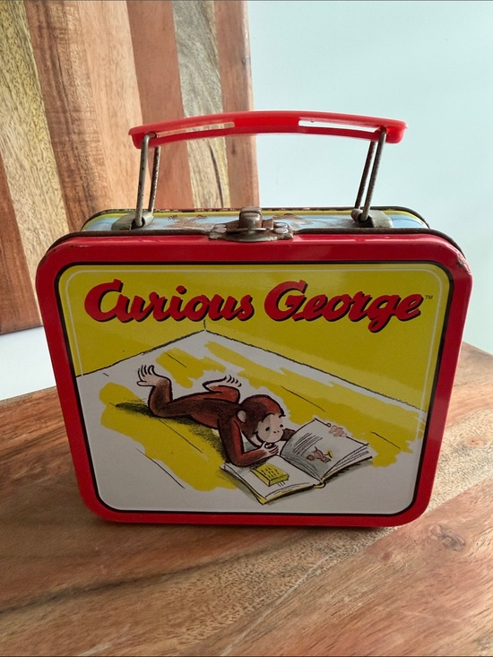 Other - Vintage Curious George Small Metal Lunchbox Snack Bag